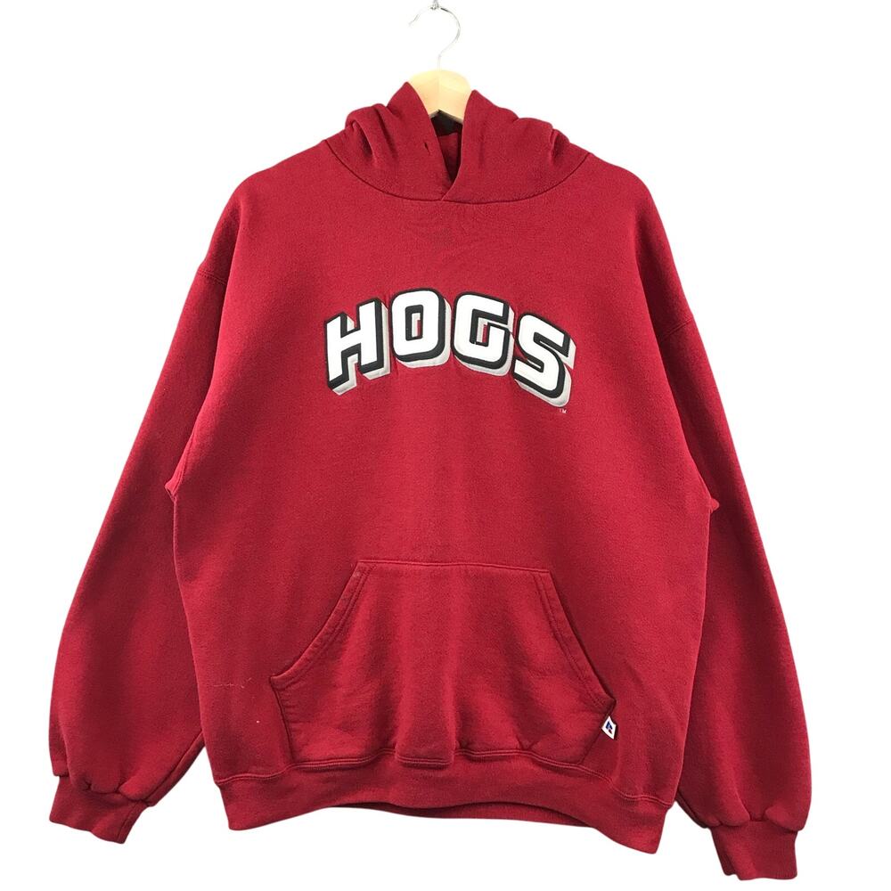 University Of Arkansas Hogs Mens Russell  Hoodie Sweatshirt Red L